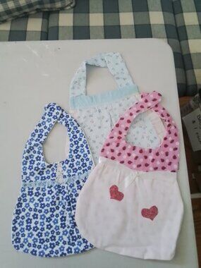 Set of 3 Handmade Baby Bibs New
